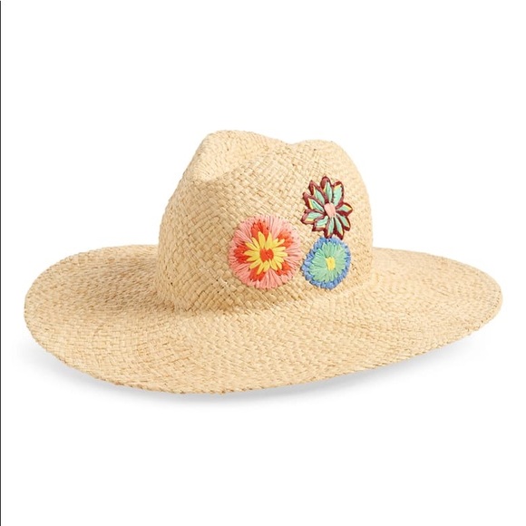 Trouvé Flower Straw Sun Swim Hat - Picture 4 of 4